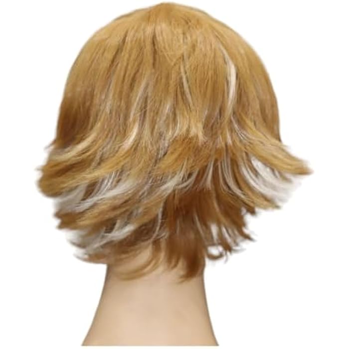 DILLARDS Short Layered Wig, Honey Blonde With Highlights, Feathered Bob Style - Image 1